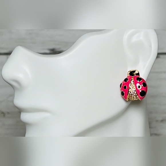 kate spade Jewelry - Kate Spade Red and Gold Ladybug Set Earrings And Necklace